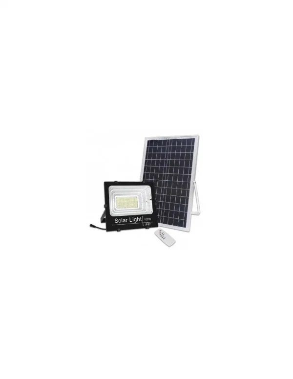 Proiector solar LED jortan 200W, cu Telecomanda, Suport prindere inclus, Panou Fotovoltaic, Autonomie Mare, Senzor miscare, Senzor de lumina - imagine 4