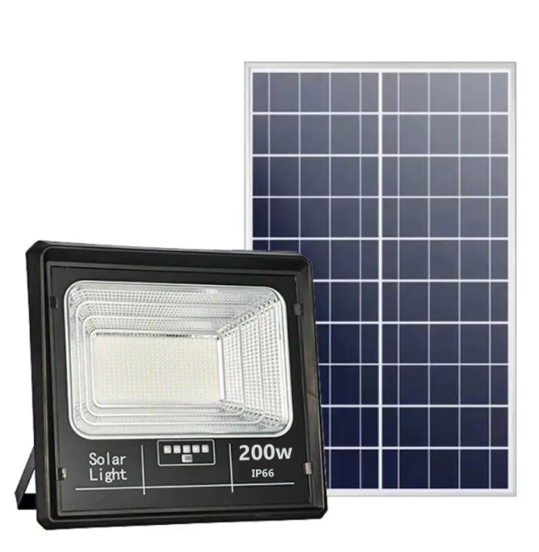 Proiector solar LED jortan 200W, cu Telecomanda, Suport prindere inclus, Panou Fotovoltaic, Autonomie Mare, Senzor miscare, Senzor de lumina