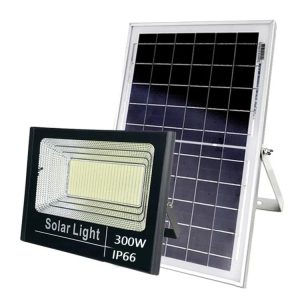 Proiector solar LED jortan 300W, Telecomanda, Suport prindere inclus, Panou Fotovoltaic, Autonomie Mare, Senzor miscare, Senzor de lumina