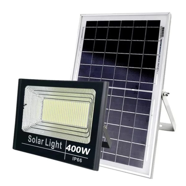 Proiector solar LED jortan 400W, Telecomanda, Suport prindere inclus, Panou Fotovoltaic, Autonomie Mare, Senzor miscare, Senzor de lumina