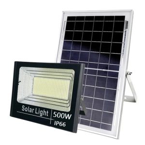 Proiector solar LED jortan 500W, Telecomanda, Suport prindere inclus, Panou Fotovoltaic, Autonomie Mare, Senzor miscare, Senzor de lumina