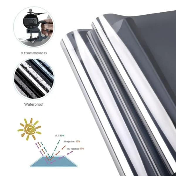 Set 3x Autocolant Geamuri 300x60 cm, Protecție UV și Lumină Solară, Folie Anti-UV Autoadezivă - imagine 12