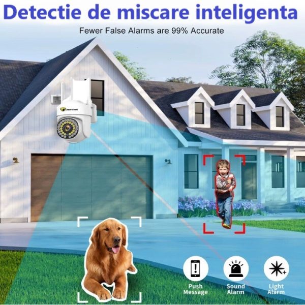 Set 3X Camere de supraveghere Jortan WIFI, Full HD, Detectie umana, rotire rapida din aplicatie, 360 grade, Vedere color noaptea, 3X Carduri 32GB - imagine 4