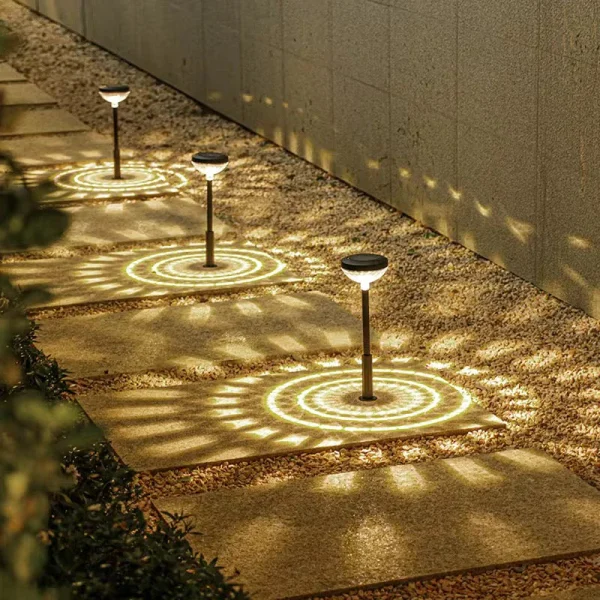 Set 4x Lampi solare LED colorate, impermeabile IP44, pentru decorare gradina, Autonomie 8 ore, Senzor de lumina, Lungime, 45 cm - imagine 3