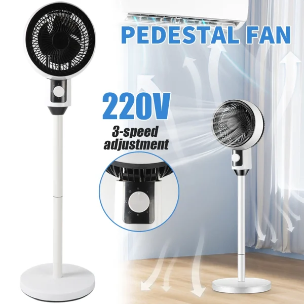 Ventilator cu picior, 3 trepte de viteza, 40W, cu circulatie a aerului, oscilatie 60°, inclinare 90°, silentios - imagine 13