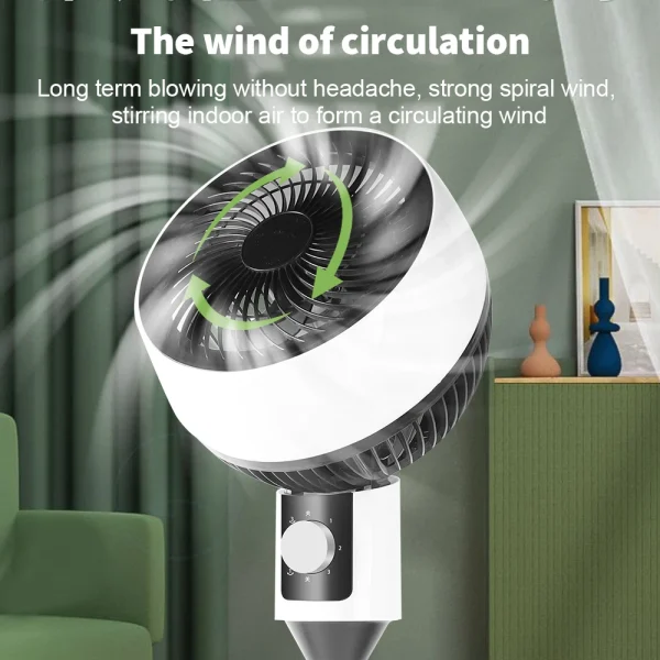 Ventilator cu picior, 3 trepte de viteza, 40W, cu circulatie a aerului, oscilatie 60°, inclinare 90°, silentios - imagine 6
