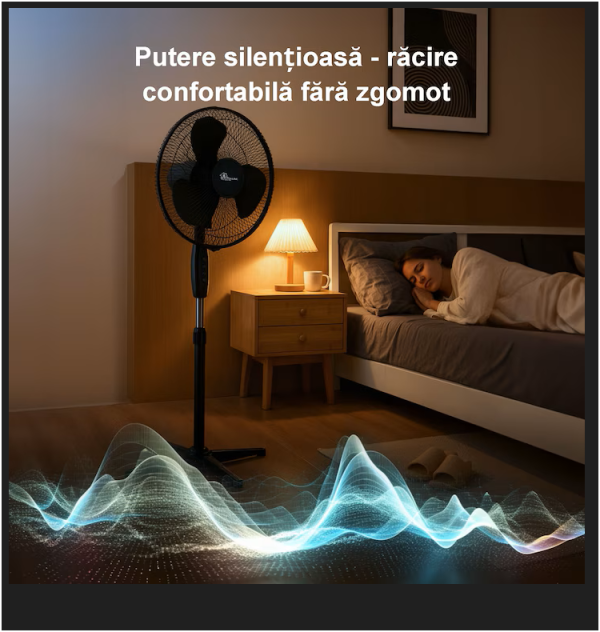 Ventilator cu picior Inteligent 3 în 1, Control prin Aplicație și Telecomandă, 7 Viteze, Timer, 50W, afisaj LED, Oscilație orizontala - imagine 4