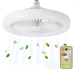 Ventilator de Tavan Tip Lustra, Telecomanda, iluminat LED, 23W, Reglare unghi 360°, Lumina reglabila, Silentios