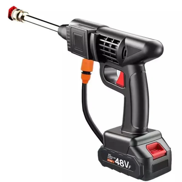 Aparat De Spalat Cu Presiune tip Pistol fara fir Cu 2 acumulatori, 48V, 3 Jeturi Diferite, 8L/min, 30 bari, Geanta De Transport Cadou - imagine 11