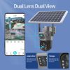 camera de supraveghere 4G cu panou solar dual lens