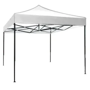 Cort Pavilion 3x3m Pliabil, Cadru Metalic, pentru Curte, Grădină și Evenimente, Alb