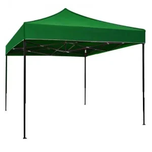Cort Pavilion 3x3m Pliabil, Cadru Metalic, pentru Curte, Grădină și Evenimente, Verde