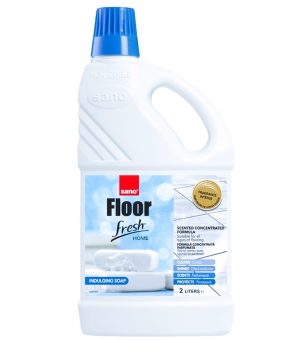 Detergent cu spumare redusa recomandat pentru podele Sano Floor Fresh Home, ph natural, universal, tolerat de animale, formula unica, 2 litri