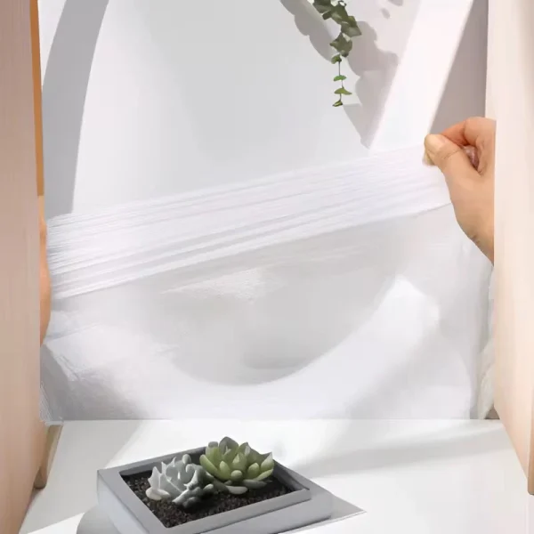 Set 100x Protecții Igienice de Unică Folosință pentru Colac WC, Portabile, Ideale pentru Toaletă Publică sau Călătorii - imagine 4