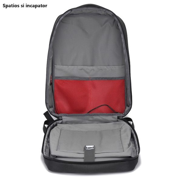 Rucsac laptop Legion gaming Multifunctional, compatibil cu laptop 15.6'', port USB de incarcare, Impermeabil, rezistent la zgarieturi, perne aerisire, spatios, unisex, Negru, XPD - imagine 5