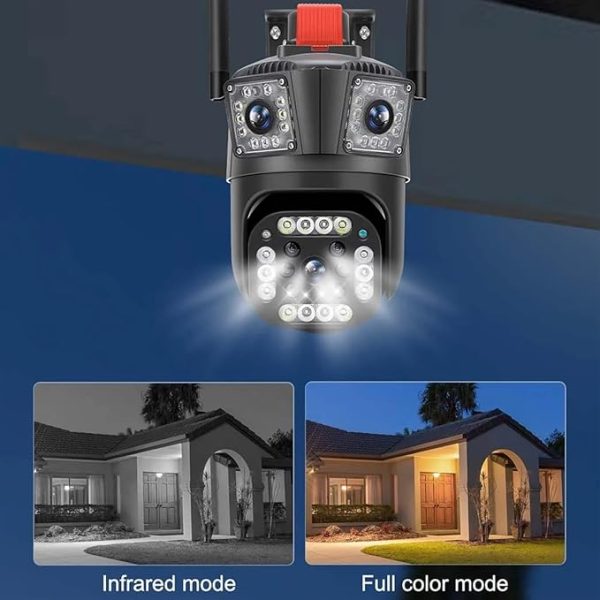 Cameră Supraveghere WiFi Ultra HD 12MP 6K, 3 Lentile, PTZ 355° cu Acoperire Panoramică, Viziune Color Noaptea, Audio Bidirecțional, Rezistenta IP66 - imagine 6