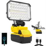 Lampă de Lucru LED Profesională Acumulator 18V, Reglabilă 3500 mAh, 80W, 3800 Lumeni, Lumină Caldă si Rece, Port USB Încărcător Telefon Type-C