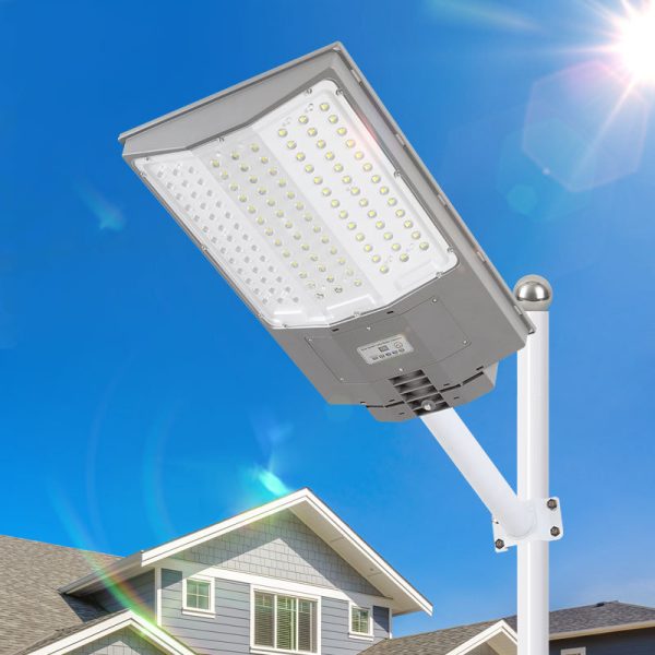 Lampa solara LED Next gen 1000W, 9500 Lumeni, Telecomanda, Senzor de Lumina, Senzor de Miscare, Lumina rece, Stalp metalic inclus, Autonomie mare, Rezistenta la apa, Multiple functii de programare - imagine 7