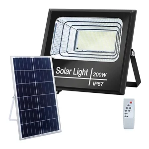Proiector solar 200W ​LED cu Telecomanda, Panou Fotovoltaic, Autonomie Mare, Senzor miscare, Senzor de lumina