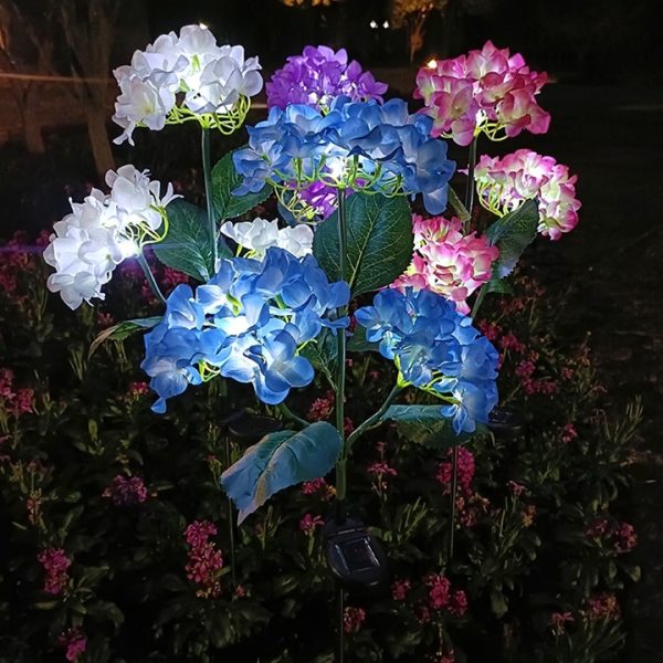 Set 2X Lampa Solara Decorativa de Gradina Flori Roz cu LED 80Cm, Iluminat Exterior, Rezistent la Apa, Decor Ambiental pentru Curte si terasa - imagine 8