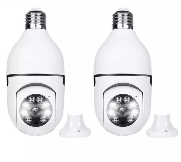 Set 2 X camere de supraveghere Cu Soclu, Tip Bec, Wi-Fi, Full HD, Detectare miscare, IP66, vedere nocturna color, Control din aplicatie, Alarma, Microfon Bidirectional