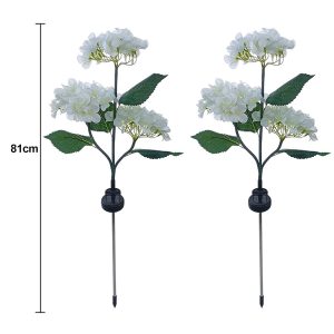 Set 2X Lampa Solara Decorativa de Gradină Flori albe cu LED 80Cm, Iluminat Exterior, Rezistent la Apa, Decor Ambiental pentru Curte si terasă