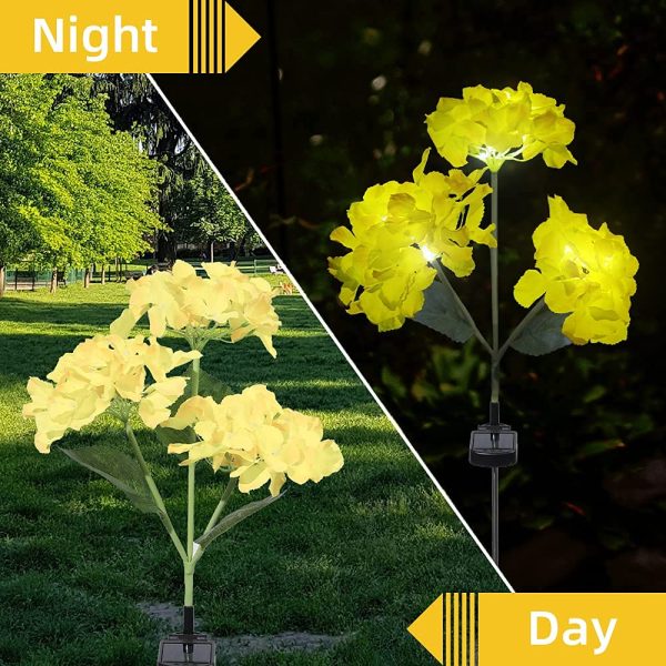 Set 2X Lampa Solara Decorativa de Gradină Flori albe cu LED 80Cm, Iluminat Exterior, Rezistent la Apa, Decor Ambiental pentru Curte si terasă - imagine 6