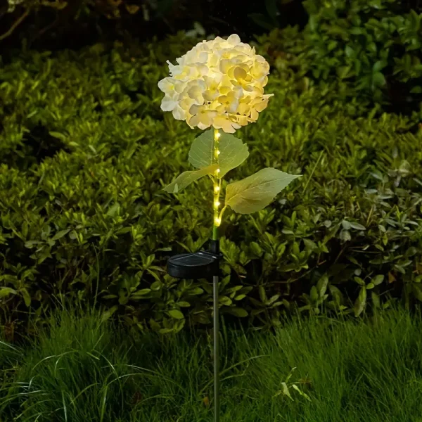 Set 2X Lampa Solara Decorativa de Gradină Flori albe cu LED 80Cm, Iluminat Exterior, Rezistent la Apa, Decor Ambiental pentru Curte si terasă - imagine 10