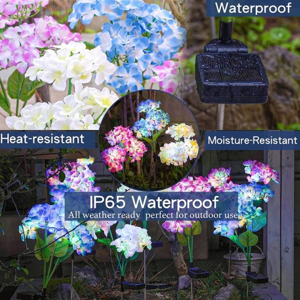 Set 2X Lampa Solara Decorativa de Gradina Flori Roz cu LED 80Cm, Iluminat Exterior, Rezistent la Apa, Decor Ambiental pentru Curte si terasa - imagine 9