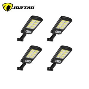 Set 4 x Lampi cu Incarcare Solara 8 celule 150W, Acumulator 2400mAh 160 LED-uri COB, telecomanda, Senzor de Miscare, Autonomie mare
