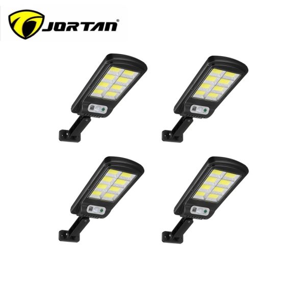 Set 4 x Lampi cu Incarcare Solara 8 celule 150W, Acumulator 2400mAh 160 LED-uri COB, telecomanda, Senzor de Miscare, Autonomie mare