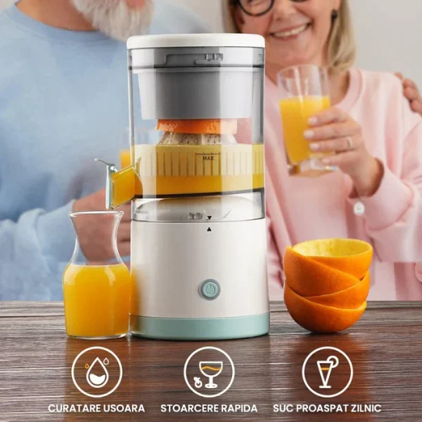 Storcator Electric Portabil Fructe și Legume, 45W, 500 ml, Încărcare USB, Mixer Sanatos pentru Sucuri Fresh oriunde - imagine 2