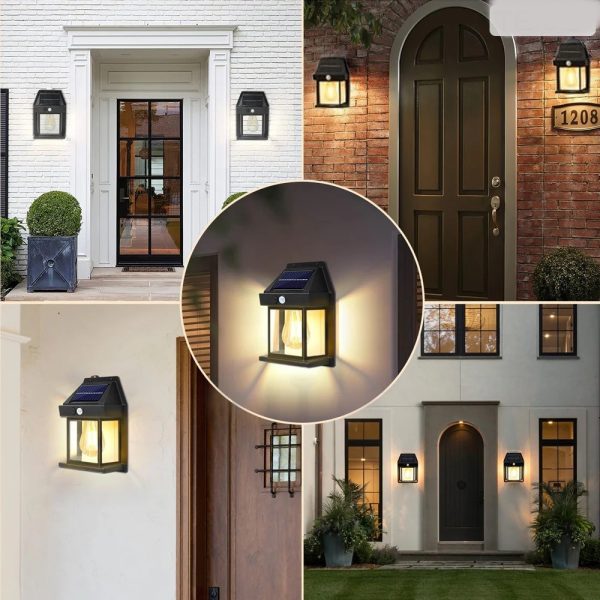 Lampă Solară LED de Perete Tip Felinar Iluminat Exterior cu Senzor de Mișcare 8m, 3 Moduri Inteligente de lumina, Rezistență IP65, Fără Fir, Ideală pentru Curte și Grădină - imagine 8