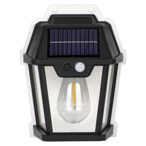 Lampă Solară LED de Perete Tip Felinar Iluminat Exterior cu Senzor de Mișcare 8m, 3 Moduri Inteligente de lumina, Rezistență IP65, Fără Fir, Ideală pentru Curte și Grădină