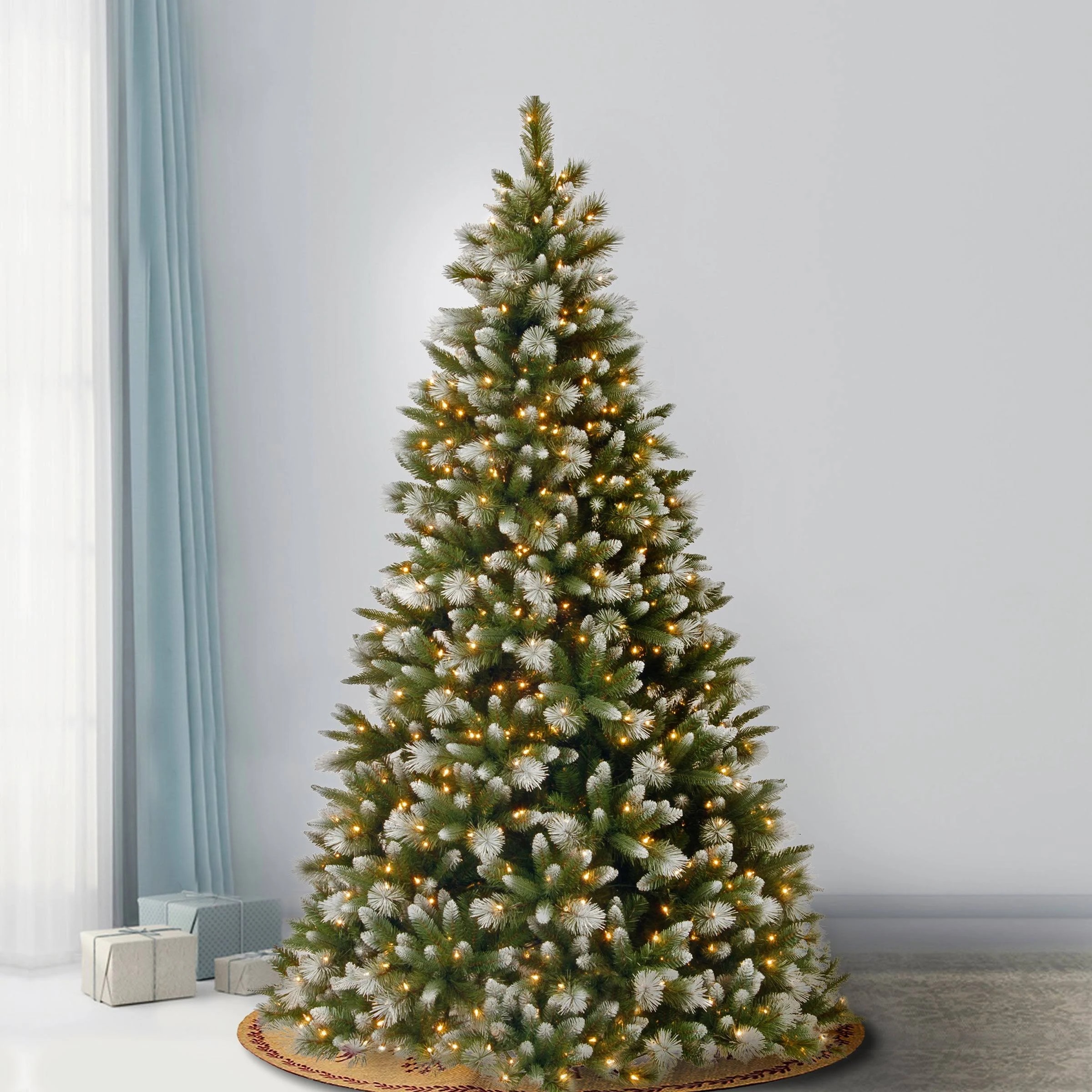 Brad Artificial de Craciun 150cm 3D Royal Premium, Varfuri albe, 550 Led-uri, Aspect Natural - imagine 2