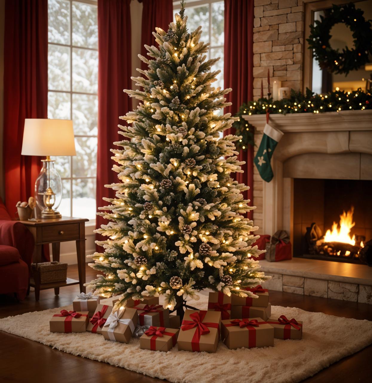 Brad Artificial de Craciun 150cm 3D Royal Premium, Varfuri albe, 550 Led-uri, Aspect Natural - imagine 2