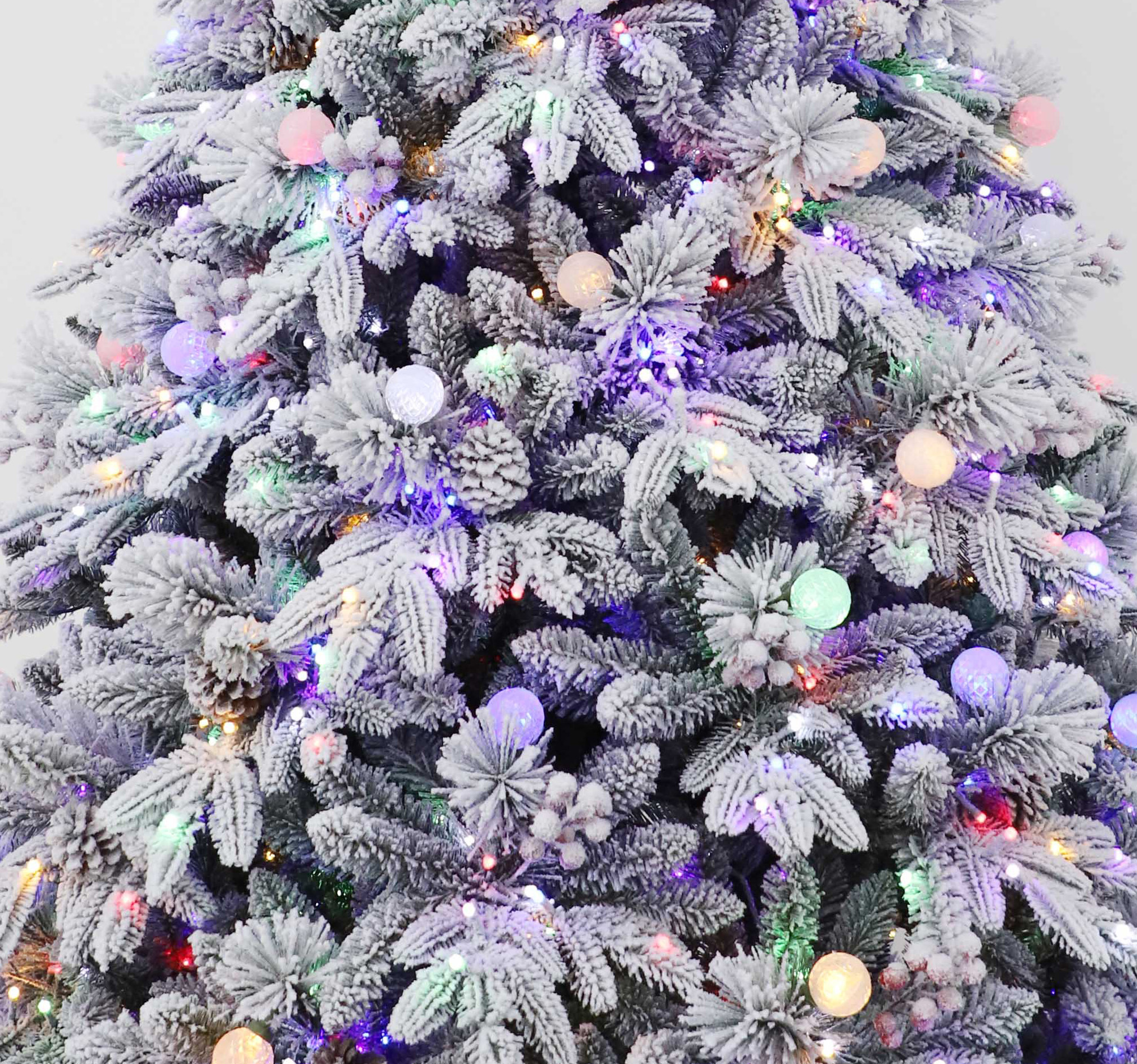 Brad Artificial de Craciun 150cm 3D Molid Royal Premium, Acoperit cu Zapada, 550 Led-uri, Aspect Realist - imagine 2