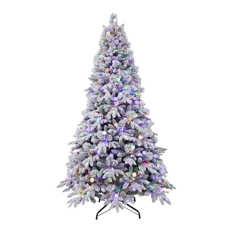 Brad Artificial de Craciun 150cm 3D Molid Royal Premium, Acoperit cu Zapada, 550 Led-uri, Aspect Realist