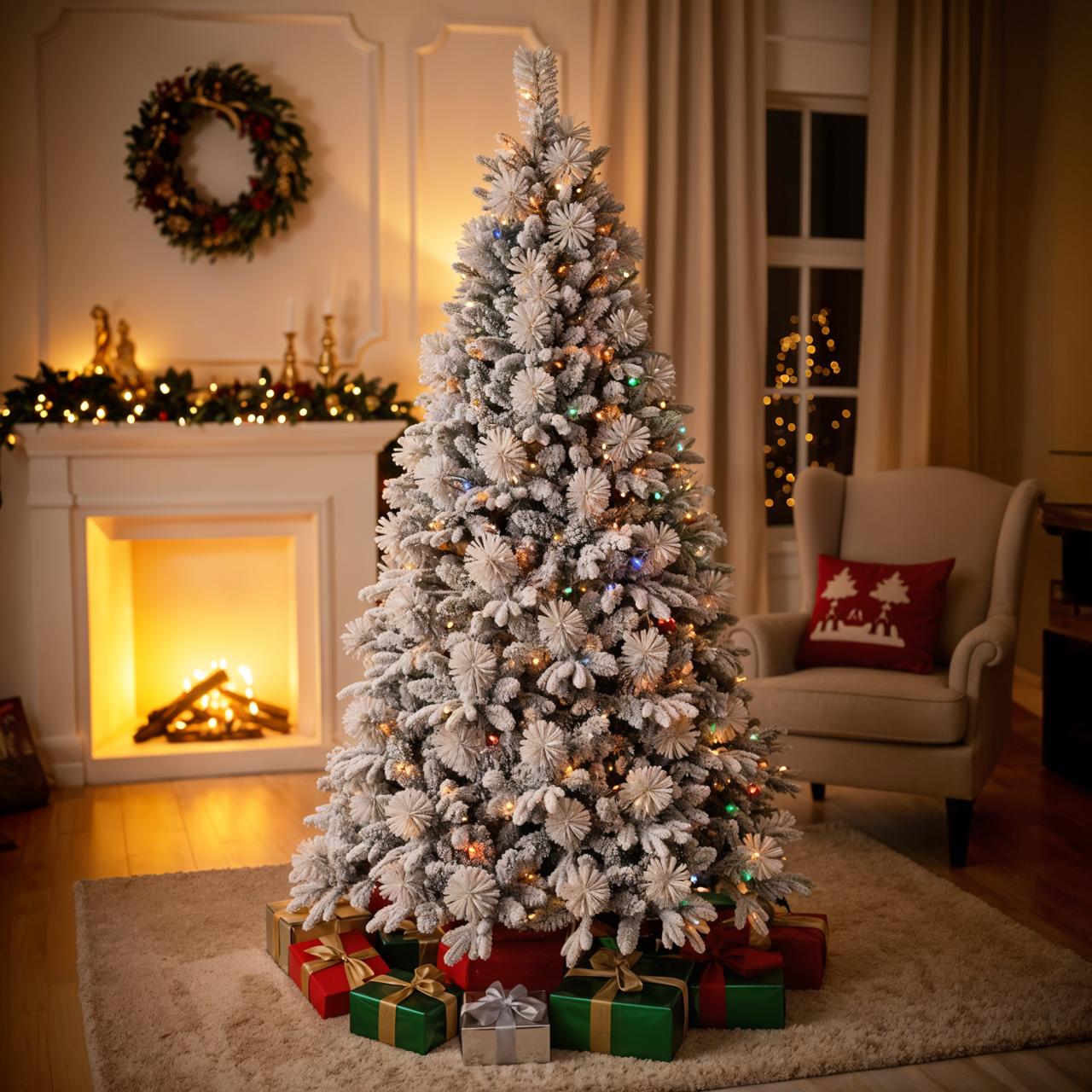 Brad Artificial de Craciun 180cm 3D Molid Royal Premium, Acoperit cu Zapada, 550 Led-uri, Aspect Realist - imagine 2