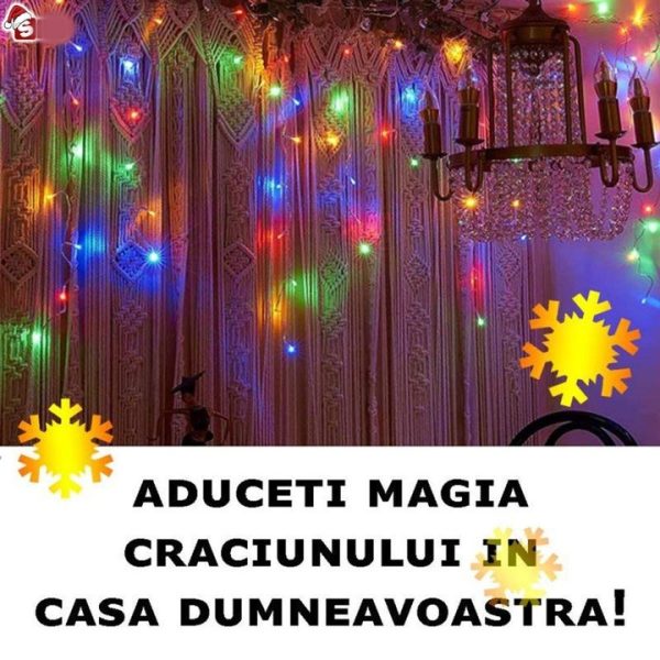 Instalație LED franjuri tip turturi 25m, 750 LED Multicolor, lumini de Crăciun pentru exterior și interior, rezistenta la umiditate si inghet - imagine 8