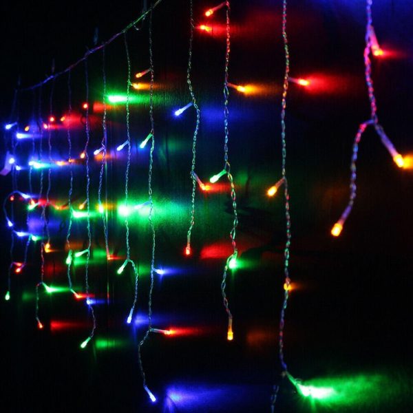 Instalație LED franjuri tip turturi 25m, 750 LED Multicolor, lumini de Crăciun pentru exterior și interior, rezistenta la umiditate si inghet - imagine 5