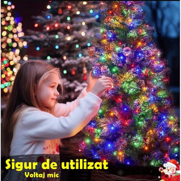 Instalatie Led Rola Multicolor 50m, 350 LED, Decorativa, Protectie la Apa, pentru Interior și Exterior - imagine 3