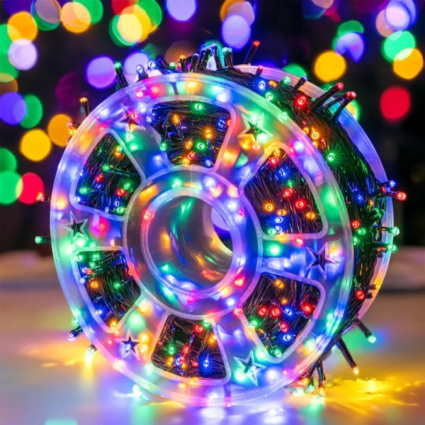 Instalatie Led Rola Multicolor 50m, 350 LED, Decorativa, Protectie la Apa, pentru Interior și Exterior - imagine 4