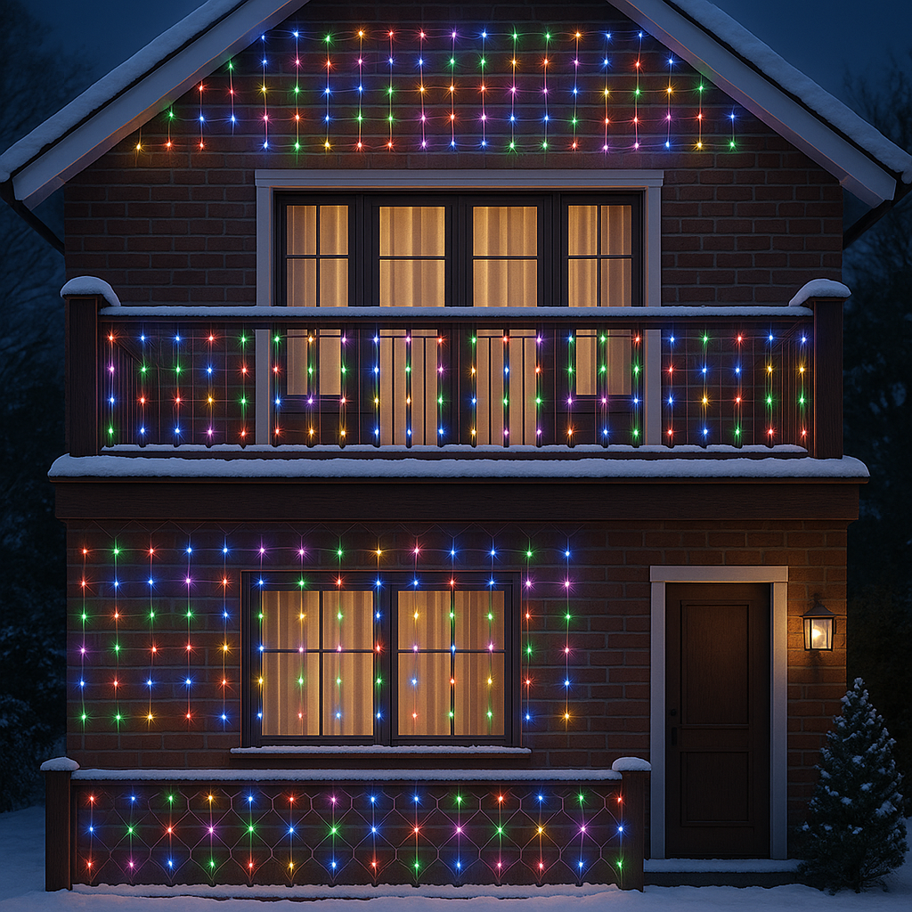 casa impodobita cu instalatie tip perdea