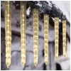 Instalație LED Tip Turturi Meteorit, Efect de Curgere, 8 Tuburi, 50cm Lumină Alb Cald, IP65