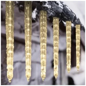 Instalație LED Tip Turturi Meteorit, Efect de Curgere, 8 Tuburi, 50cm Lumină Alb Cald, IP65