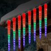 Instalație LED Tip Turturi Meteorit, Efect de Curgere, Multicolor, 8 Tuburi, 50cm, IP65