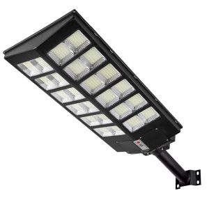 Lampa Solara Jortan Dubla 1000W, LED Next Gen, 10.000 Lumeni, Telecomanda, Senzor de Lumina, 3 Moduri de iluminare Autonomie 12 ore, Multiple functii de programare, Stalp metalic inclus