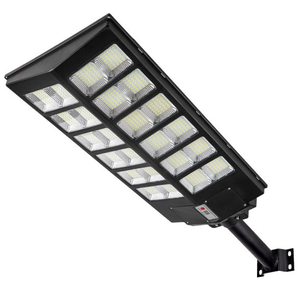 Lampa Solara Jortan Dubla 1000W, LED Next Gen, 10.000 Lumeni, Telecomanda, Senzor de Lumina, 3 Moduri de iluminare  Autonomie 12 ore, Multiple functii de programare, Stalp metalic inclus