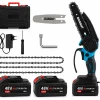 mini fierastrau electric tip drujba cu lant 550w 2x acumulatori